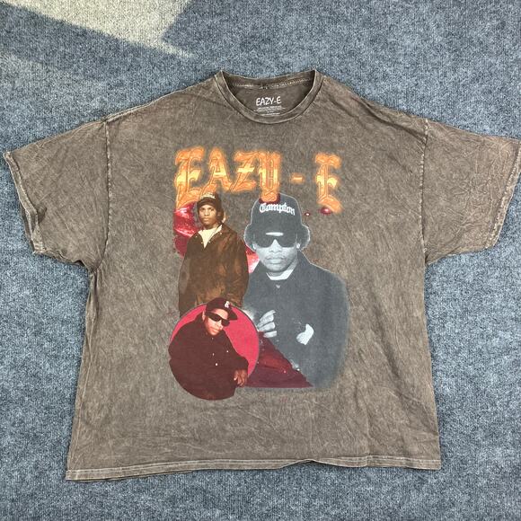 Eazy-E T-Shirt Mens Size 2XL Brown Graphic Rap Vintage Style Hip Hop Tee - Picture 2 of 9